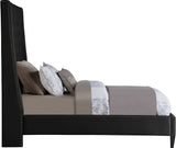 Fritz Velvet Bed - Elegant Contemporary Wingback Design with Dramatic Tufted Headboard & Nailheads