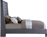 Fritz Velvet Bed - Elegant Contemporary Wingback Design with Dramatic Tufted Headboard & Nailheads