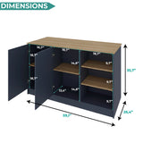 Ginger Kitchen Island with Spacious Countertop, Three Open Storage Shelves, Dual Cabinet Doors with Interior Shelves and Functional Floorstanding Design for Enhanced Organization, Meal Prep Efficiency and Modern Kitchen Appeal