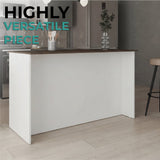 Ginger Kitchen Island with Spacious Countertop, Three Open Storage Shelves, Dual Cabinet Doors with Interior Shelves and Functional Floorstanding Design for Enhanced Organization, Meal Prep Efficiency and Modern Kitchen Appeal