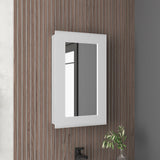 TUHOME Juno 25.7-Inch High by 15.7-Inch Wide Narrow Mirror Medicine Cabinet with One Door and Three Interior Shelves, Wall-Mounted Storage Organizer for Bathroom or Kitchen, Compact Modern Cabinet for Essentials