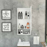 Tuhome Mariana Medicine Cabinet with Mirror, One External Shelf, Two Interior Shelves, Modern Design for Bathroom Storage and Organization