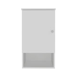 TUHOME Bathbi Medicine Cabinet with Single Door, Two Interior Shelves and Open Storage Shelf, Wall-Mounted Space-Saving Design for Organized Bathroom Essentials, Practical Everyday Functionality for Modern Home Use