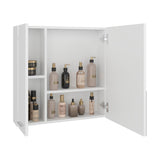 Sines Mirror Medicine Cabinet with Double-Door Mirrored Front, Four Interior Storage Shelves, Minimalist Wall-Mounted Design and Space-Saving Bathroom Organization for Daily Essentials and Modern Home Convenience