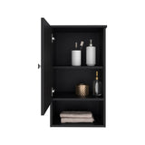 TUHOME Bathbi Medicine Cabinet with Single Door, Two Interior Shelves and Open Storage Shelf, Wall-Mounted Space-Saving Design for Organized Bathroom Essentials, Practical Everyday Functionality for Modern Home Use