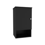 TUHOME Bathbi Medicine Cabinet with Single Door, Two Interior Shelves and Open Storage Shelf, Wall-Mounted Space-Saving Design for Organized Bathroom Essentials, Practical Everyday Functionality for Modern Home Use