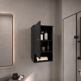 TUHOME Bathbi Medicine Cabinet with Single Door, Two Interior Shelves and Open Storage Shelf, Wall-Mounted Space-Saving Design for Organized Bathroom Essentials, Practical Everyday Functionality for Modern Home Use