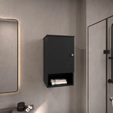 TUHOME Bathbi Medicine Cabinet with Single Door, Two Interior Shelves and Open Storage Shelf, Wall-Mounted Space-Saving Design for Organized Bathroom Essentials, Practical Everyday Functionality for Modern Home Use