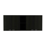 Tuhome Portofino 150 Wall Cabinet with Double Doors, Two External Shelves, Two Interior Shelves, Built-in Dish Rack
