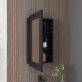TUHOME Juno 25.7-Inch High by 15.7-Inch Wide Narrow Mirror Medicine Cabinet with One Door and Three Interior Shelves, Wall-Mounted Storage Organizer for Bathroom or Kitchen, Compact Modern Cabinet for Essentials