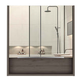 Tuhome Jaspe Mirror Cabinet with Three Internal Shelves, One Open Shelf, Double Door Cabinet, Elegant White Finish for Bathroom Storage