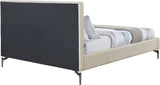 Gallo Vegan Leather Bed - Luxurious Comfort with Deep Tufting and Sleek Metal Legs for Modern Elegance