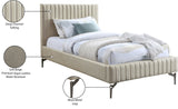 Gallo Vegan Leather Bed - Luxurious Comfort with Deep Tufting and Sleek Metal Legs for Modern Elegance