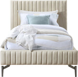 Gallo Vegan Leather Bed - Luxurious Comfort with Deep Tufting and Sleek Metal Legs for Modern Elegance