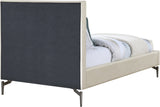 Gallo Vegan Leather Bed - Luxurious Comfort with Deep Tufting and Sleek Metal Legs for Modern Elegance