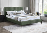 Gallo Vegan Leather Bed - Luxurious Comfort with Deep Tufting and Sleek Metal Legs for Modern Elegance