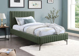 Gallo Vegan Leather Bed - Luxurious Comfort with Deep Tufting and Sleek Metal Legs for Modern Elegance