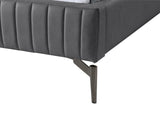 Gallo Vegan Leather Bed - Luxurious Comfort with Deep Tufting and Sleek Metal Legs for Modern Elegance