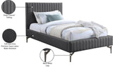 Gallo Vegan Leather Bed - Luxurious Comfort with Deep Tufting and Sleek Metal Legs for Modern Elegance