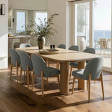 Havana Linen Upholstered Dining Chair with Solid Wood Legs (Set of 8)