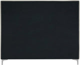 Geri Black Velvet Bed with Stylish Piping & Dual Gold/Chrome Legs for Contemporary Elegance