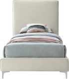 Geri Black Velvet Bed with Stylish Piping & Dual Gold/Chrome Legs for Contemporary Elegance