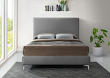 Geri Black Velvet Bed with Stylish Gold & Chrome Legs, Piped Headboard for Modern Elegance