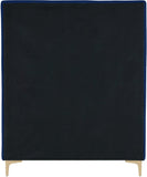 Geri Black Velvet Bed with Chic Piping and Gold & Chrome Legs for a Modern Bedroom Oasis