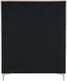 Geri Black Velvet Bed with Piping and Gold & Chrome Legs for a Stylish Contemporary Bedroom Design