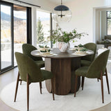Goteborg Upholstered Dining Chair with Walnut legs (Set of 4)