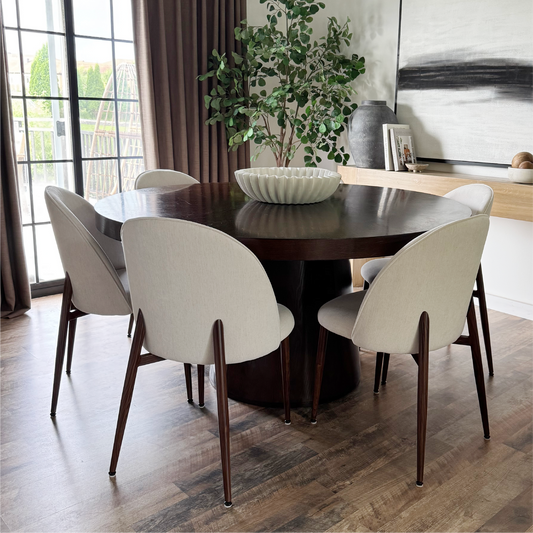 Goteborg Upholstered Dining Chair with Walnut legs (Set of 6)