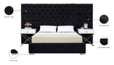 Grande Velvet Bed with Button Tufted Headboard – Stylish Modern Design for Luxurious Bedroom Decor