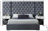 Grande Velvet Bed with Button Tufted Headboard – Stylish Modern Design for Luxurious Bedroom Decor
