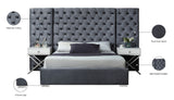 Grande Velvet Bed with Button Tufted Headboard – Stylish Modern Design for Luxurious Bedroom Decor