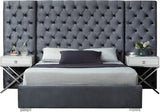 Grande Velvet Bed with Button Tufted Headboard – Stylish Modern Design for Luxurious Bedroom Decor