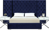 Grande Velvet Bed with Button Tufted Headboard – Stylish Modern Design for Luxurious Bedroom Decor