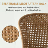 Grasse 29" Beige Rattan Upholstered Bar Stool (Set of 2)