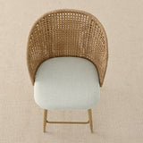 Grasse 29" Beige Rattan Upholstered Bar Stool (Set of 4)