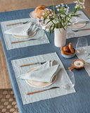 Dusty blue linen placemat set of 2