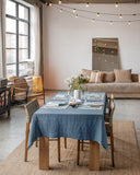 Dusty blue linen placemat set of 2