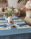 Gray blue linen napkin set of 2