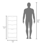 Basilea Tall Narrow Dresser with Five Pull-Out Drawers, Compact Storage Solution for Bedroom, Living Room, or Hallway, Ideal for Organizing Clothes, Accessories, and Personal Items