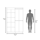 Eco 72" High 6-Tier Shelf One-Door Cabinet Armoire With Two Hanging Rods