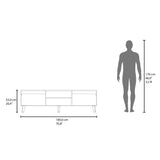 Polaris TV Stand with Open Shelves, Two Storage Shelves For Media Storage and Entertainment Console, Perfect for Living Room or Bedroom