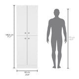 Lynch 71-Inch High Kitchen Pantry Storage Cabinet with Four Doors, Five Adjustable Shelves, Freestanding Cupboard for Dining Room, Living Room, Laundry or Multifunctional Home Organization and Space-Saving Storage Solutions