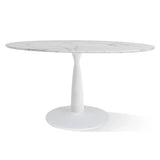 Harris 59" Modern Large Oval Faux Marble Dining Table