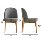 Havana Linen Upholstered Dining Chair with Solid Wood Legs (Set of 8)