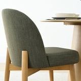 Havana Linen Upholstered Dining Chair with Solid Wood Legs (Set of 8)