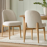 Havana Linen Upholstered Dining Chair with Solid Wood Legs (Set of 8)