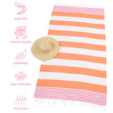 American Soft Linen Turkish Peshtemal Beach Towels, Cotton 4 Pack, 40" x 70" Size, Swim Towels for Beach and Pool Towels